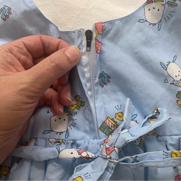 Lot (2) Baby Girl Dresses Blue Sanrio Pochacco Yellow Unicorns 12 Months - Picture 4 of 16